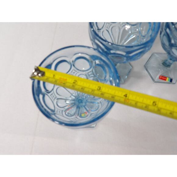 Fostoria Stemmed Glasses 5 1/8" Wine Goblet Blue Moonstone Light Blue NWT (4) - Picture 5 of 10